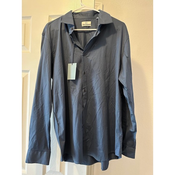 Soft Point Collar Italian Poplin Button-Up Shirt L - Picture 2 of 2